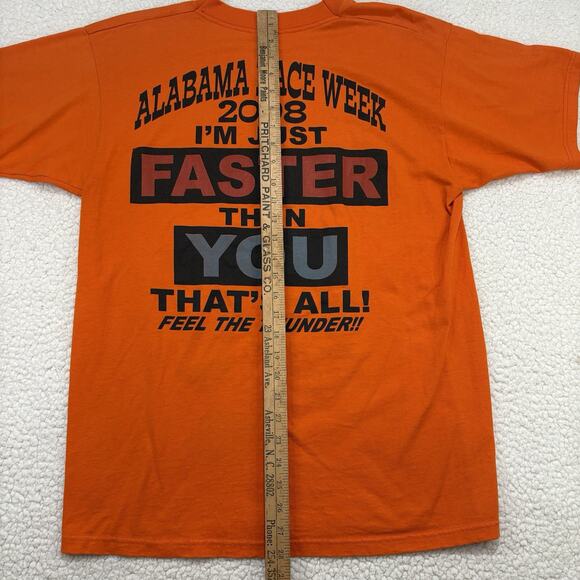 Alabama Race Week 2008 Faster Than You Racing T-Shirt Mens Large Vintage Orange - Picture 7 of 8